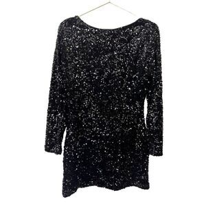 H&M black sequin Mini dress low back